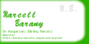 marcell barany business card
