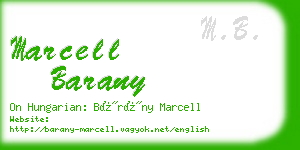 marcell barany business card